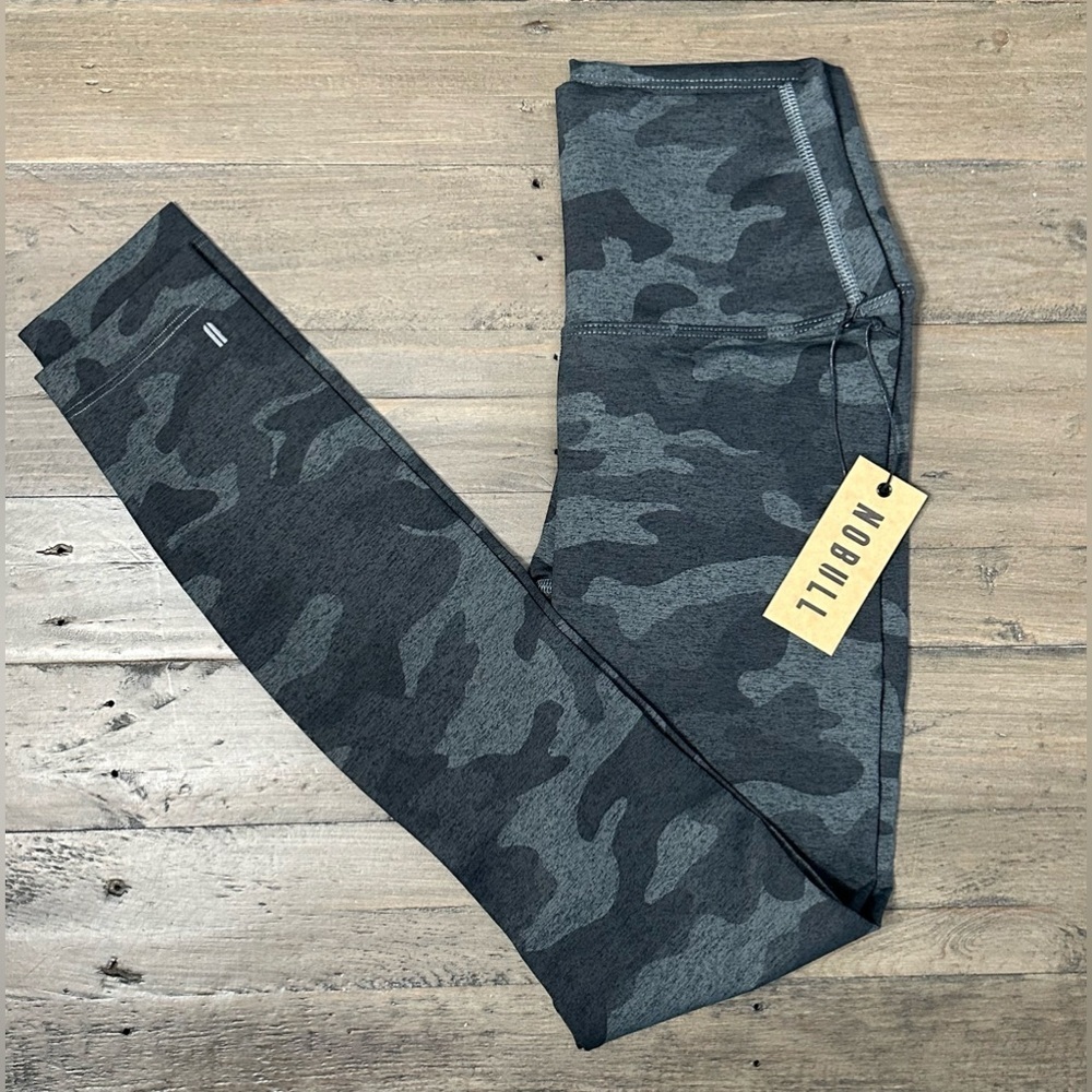NWT NOBULL High-Rise Plush Heather Tight - XS - Charcoal Camo (Gray) - Picture 2 of 8